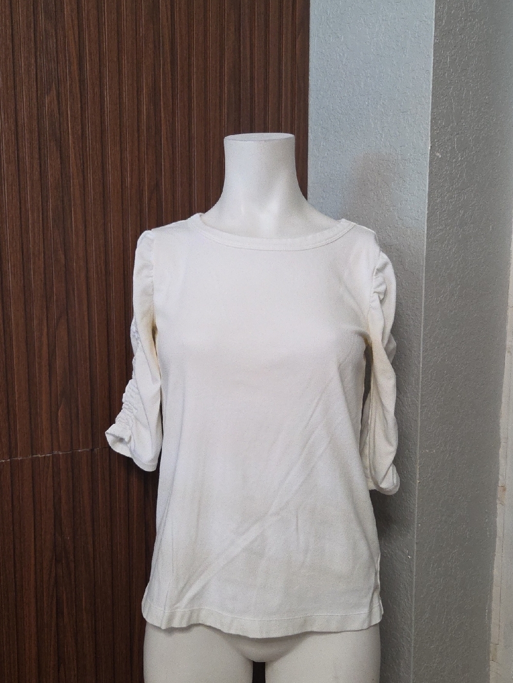 Lilly Pulitzer White Cotton Modal Stretch 3/4 Sleeve Top S Modal.